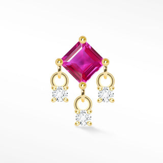 Pink Sapphire Flat Back Earring 14k Yellow Gold - Nina Wynn