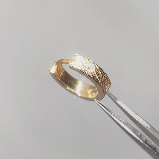 Florentine gold hoop earrings with diamond accent 