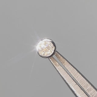 Bezel flat back earrings, in 14k white gold, diamond, stone size 2mm, a classic bezel-set