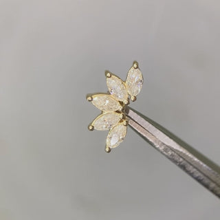 Showcasing 14k gold marquise lab diamond flat back stud earrings for women