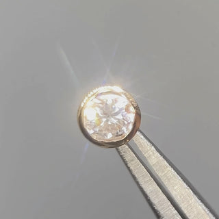  Bezel flat back earrings, in 14k yellow gold, diamond, stone size 2mm, a classic bezel-set