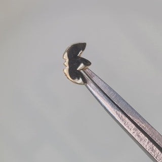 Baby Lotus flat back earrings, in 14k yellow gold, a petite three-petal lotus design 