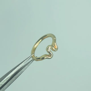 Cinematic footage displaying the golden reflections and secure hinge mechanism of the Snake cartilage earring