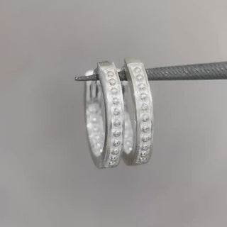 Pagoda 15mm sterling silver hoop earring video