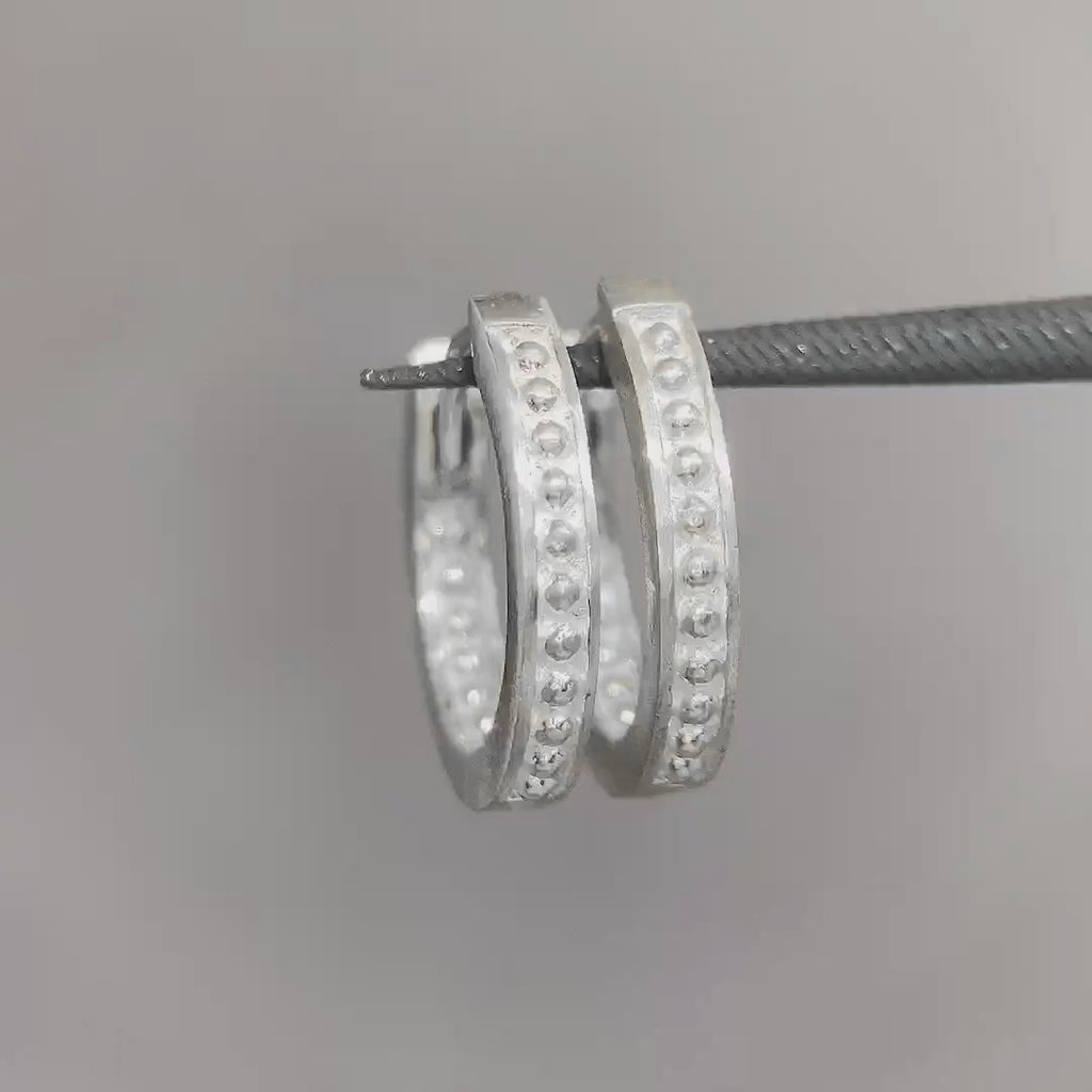 Pagoda 15mm sterling silver hoop earring video