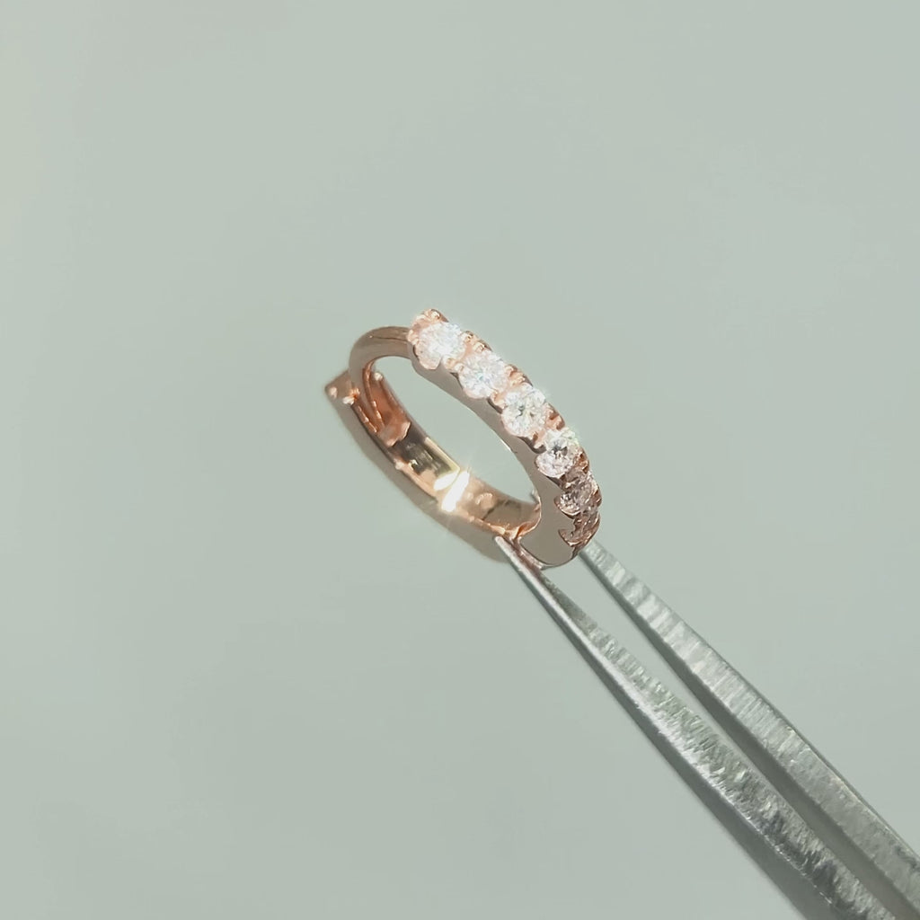 diamond hoop earrings Natalie in 14k rose gold with diamonds