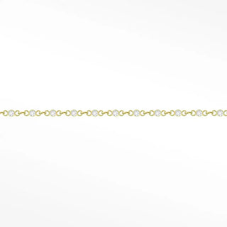 Permanent bracelet prismatic tiny diamond | 14k yellow