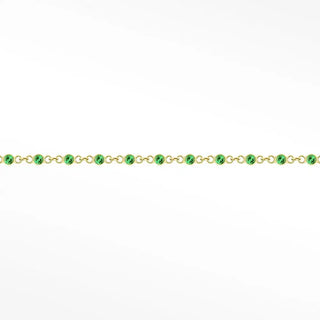 Permanent bracelet prismatic tiny emerald | 14k yellow