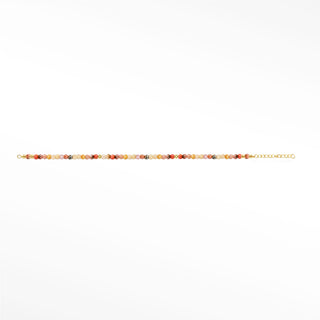 Rhodochrosite gemstone chain with 14K yellow gold findings