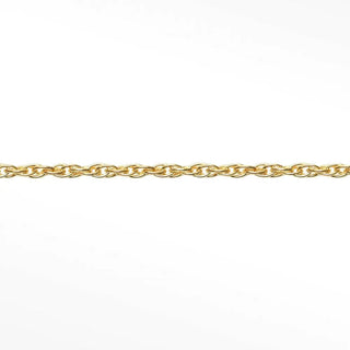 Rope 2.2x1.5mm 14k yellow gold chain with polished interlocking links for permanent jewelry use