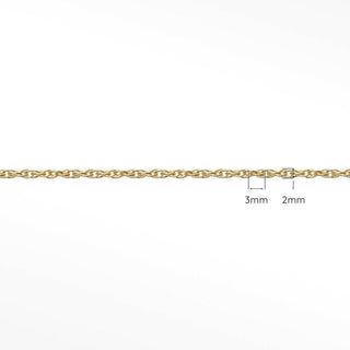 Rope 3x2mm 14K Yellow Gold Chain for Permanent Jewelry - Nina Wynn