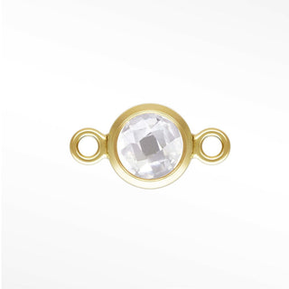 Round Bezel CZ 4mm 14/20 Gold Filled Connectors for Permanent Jewelry (pack of 4)