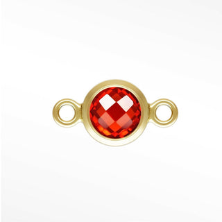 Round Bezel CZ 4mm 14/20 Gold Filled Connectors for Permanent Jewelry (pack of 4)