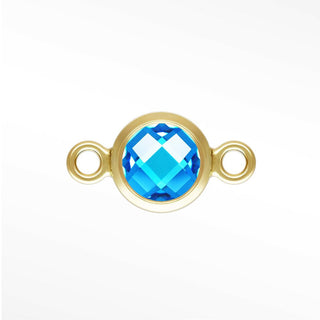 Round Bezel CZ 4mm 14/20 Gold Filled Connectors for Permanent Jewelry (pack of 4)