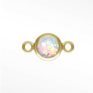 Permanent connectors round bezel cz 4mm | 14/20 gold filled (pack of 4)