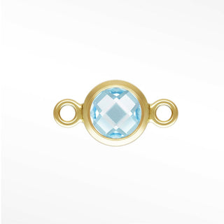 Round Bezel CZ 4mm 14/20 Gold Filled Connectors for Permanent Jewelry (pack of 4)