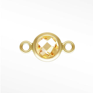 Round Bezel CZ 4mm 14/20 Gold Filled Connectors for Permanent Jewelry (pack of 4)