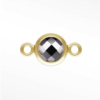 Round Bezel CZ 4mm 14/20 Gold Filled Connectors for Permanent Jewelry (pack of 4)