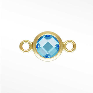 Round Bezel CZ 4mm 14/20 Gold Filled Connectors for Permanent Jewelry (pack of 4)