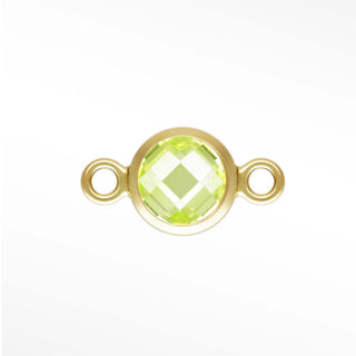 Round Bezel CZ 4mm 14/20 Gold Filled Connectors for Permanent Jewelry (pack of 4)