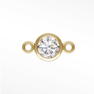 Permanent connectors round bezel cz 4mm | 14/20 gold filled (pack of 4)