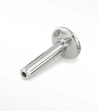 Shiny chrome-plated industrial-grade nose stud with a flat, circular back and threaded shaft.