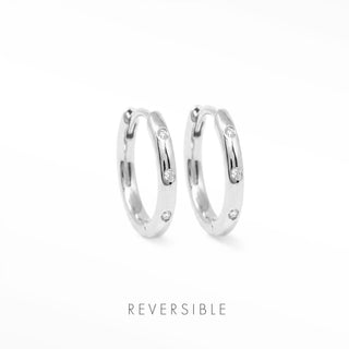 Nina Wynn Ellie 13mm sterling silver hoop earrings with lab-grown diamonds