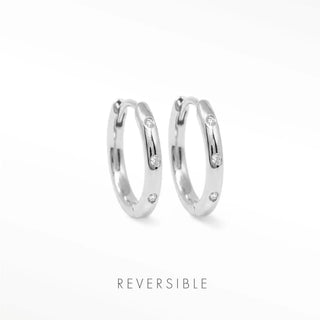 Nina Wynn Ellie 15mm sterling silver hoop earrings with lab-grown diamonds