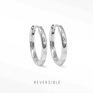 Nina Wynn Ellie 22mm sterling silver hoop earrings with lab-grown diamonds