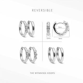 Nina Wynn Telletubies 18mm sterling silver reversible hoop earrings