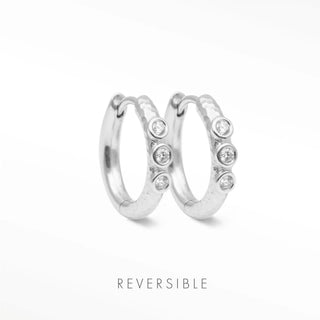 Nina Wynn Telletubies 18mm sterling silver hoop earrings with lab-grown diamonds