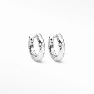 Hammered Sterling Silver Hoop Earrings