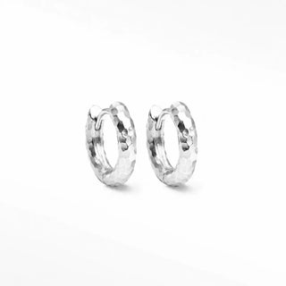 Hammered Sterling Silver Hoop Earrings