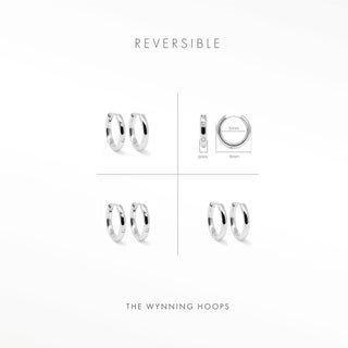 Minimal hoop earrings shown at side angle with subtle sparkle