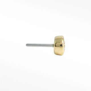 Discover our flat back diamond earrings featuring a 14k yellow gold bezel setting for timelessly elegant look. Perfect