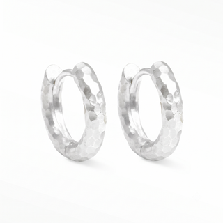 Nina Wynn 50mm hammered sterling silver hoop earrings