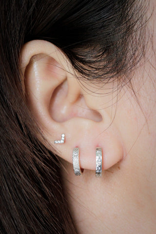 diamond hoop earrings Florentine in sterling silver with diamond accents