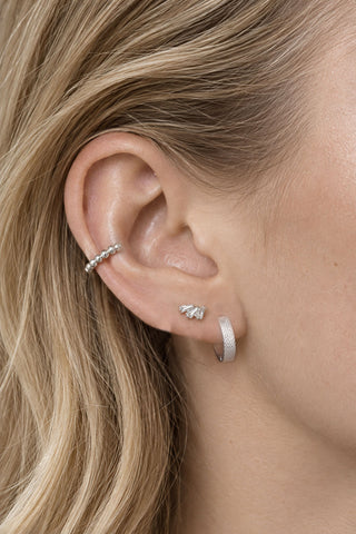 Florentine Sterling Silver Hoop Earrings 15mm
