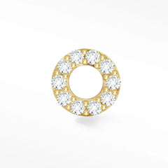 Stud Earrings with Flat Backs Diamond 14K Solid Gold Donut