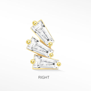 Threadless flat back earrings crafted in solid 14k yellow gold. Easy insertion with a secure low-profile fit