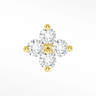 Discover our tiny stud earrings clover made from 14k yellow gold. Perfect for everyday wear with a comfortalbe