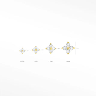 Discover our tiny stud earrings clover made from 14k yellow gold. Perfect for everyday wear with a comfortalbe