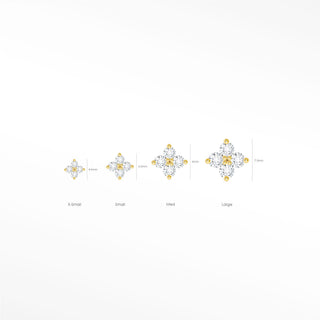 Discover our tiny stud earrings clover made from 14k yellow gold. Perfect for everyday wear with a comfortalbe