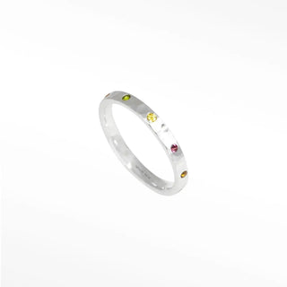 Accent your stacked ring collection with our unique forged tourmaline silver featuring a rich