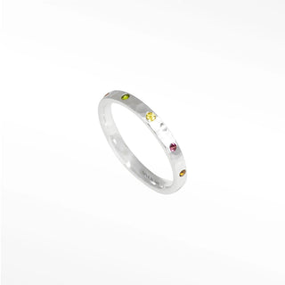 Accent your stacked ring collection with our unique forged tourmaline silver featuring a rich