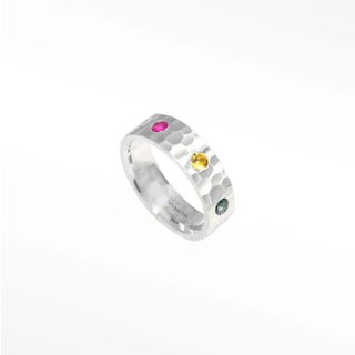 Accent your stacked ring collection with our unique forged tourmaline silver featuring a rich