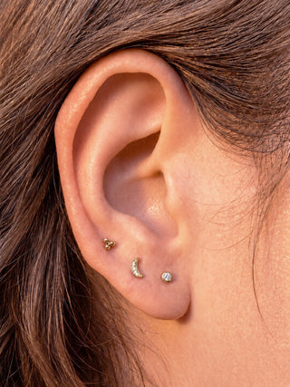 Detailsearrings information metal: 14k gold overall size: 3.5mm stainless steel pin: 26g (0.42mm)