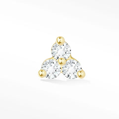 Trinity Studs Lab Grown Diamond - 14k Flat Back