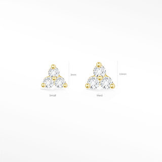 Trinity Studs Diamond - 14k Flat Back
