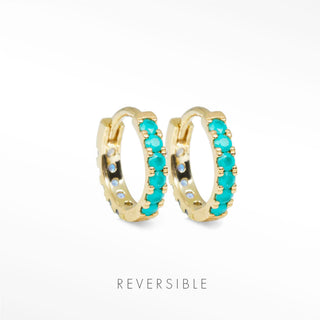Turquoise hoop earrings 14k | natalie wynning reversible hoops - yellow / & moonstone
